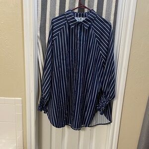 Navy Striped Women’s Blouse